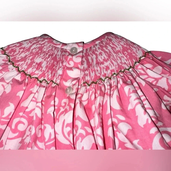 Southern Sunshine Christmas Tree Smocked Romper. Size 9m - Picture 3 of 9